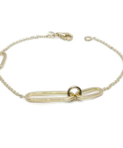 Pulsera de oro amarillo 18k con óvalos diseño contemporáneo regalo mujer exclusivo - Imagen 8