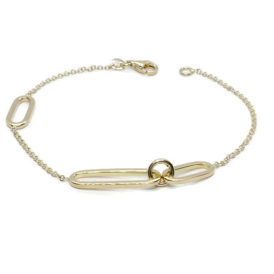 Pulsera de oro amarillo 18k con óvalos diseño contemporáneo regalo mujer exclusivo - Imagen 8