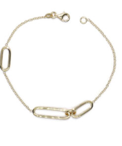 Pulsera de oro amarillo 18k con óvalos diseño contemporáneo regalo mujer exclusivo