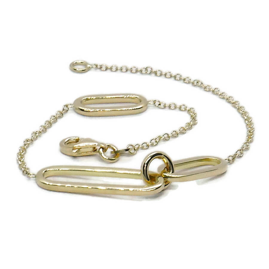 Pulsera de oro amarillo 18k con óvalos diseño contemporáneo regalo mujer exclusivo - Imagen 4