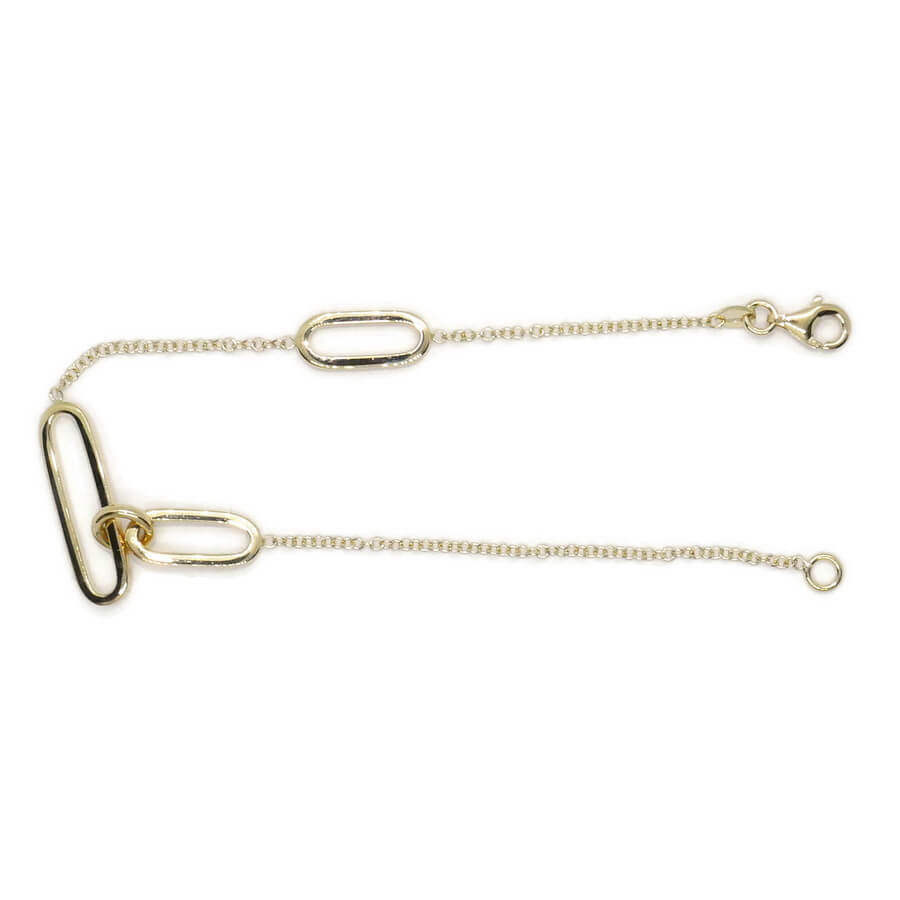 Pulsera de oro amarillo 18k con óvalos diseño contemporáneo regalo mujer exclusivo - Imagen 7