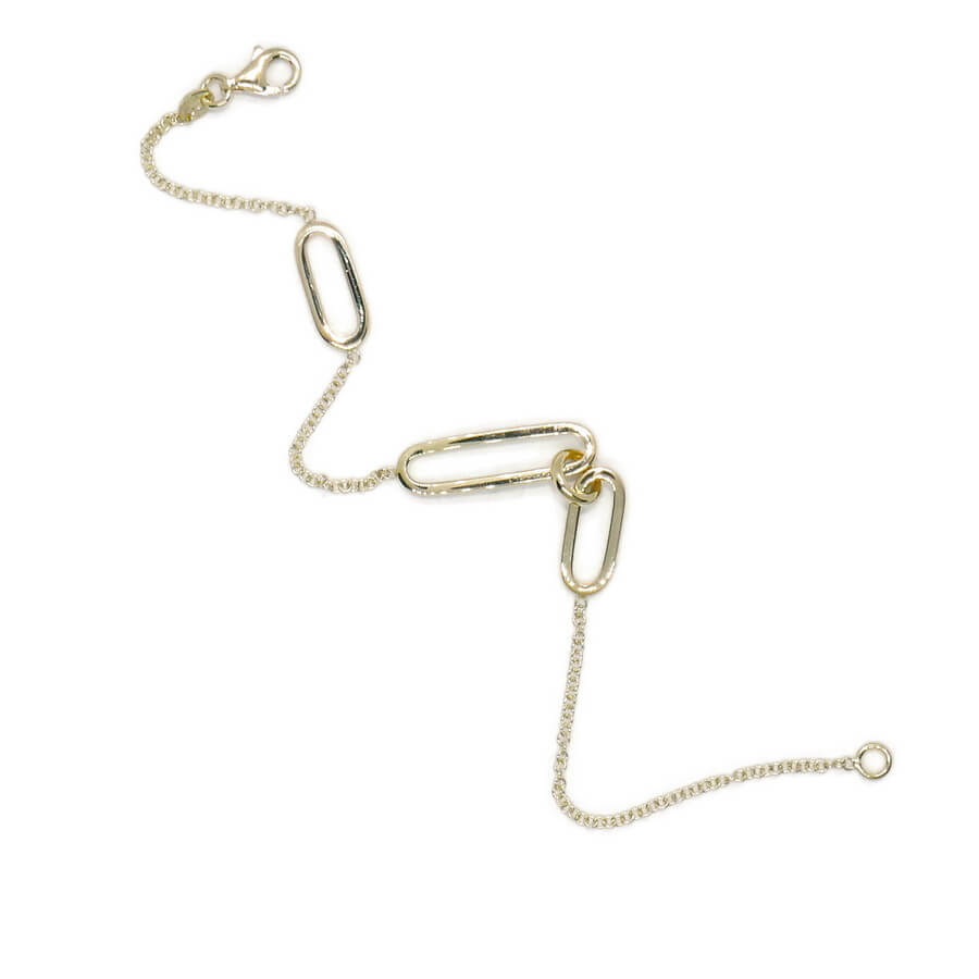 Pulsera de oro amarillo 18k con óvalos diseño contemporáneo regalo mujer exclusivo - Imagen 5