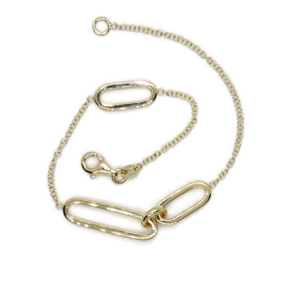 Pulsera de oro amarillo 18k con óvalos diseño contemporáneo regalo mujer exclusivo - Imagen 9