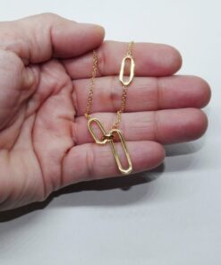 Pulsera de oro amarillo 18k con óvalos diseño contemporáneo regalo mujer exclusivo - Imagen 3