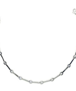 Pulsera oro blanco 18k mujer circonitas 2mm elegante 19 cm - Imagen 6