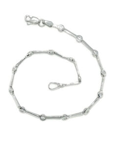 Pulsera oro blanco 18k mujer circonitas 2mm elegante 19 cm - Imagen 4