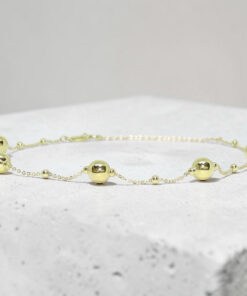 Pulsera Oro Amarillo 18k Mujer con Bolas y Cadena Picada – Elegante y Ligera - Imagen 7