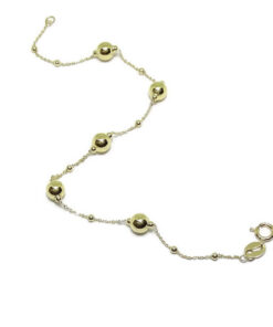 Pulsera Oro Amarillo 18k Mujer con Bolas y Cadena Picada – Elegante y Ligera - Imagen 8