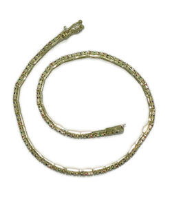 Pulsera de oro amarillo 18k con circonitas multicolor cierre seguridad mujer elegante - Imagen 9
