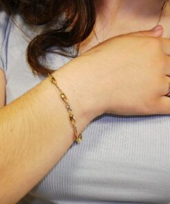 Alternative view of Pulsera oro 18k mujer bicolor infinito elegante eslabones ovalados 19 cm