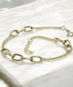 Pulsera de oro amarillo 18k doble cadena diseño original 19 cm regalo mujer elegante - Imagen 7
