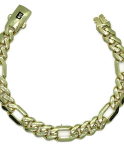 Pulsera Oro 18k Hombre 3x1 20,5 cm Cierre Mónaco Clásica Elegante