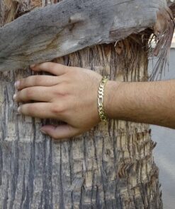 Pulsera Oro 18k Hombre 3x1 20,5 cm Cierre Mónaco Clásica Elegante - Imagen 6