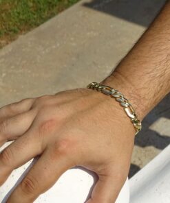 Pulsera Oro 18k Hombre 3x1 20,5 cm Cierre Mónaco Clásica Elegante - Imagen 3