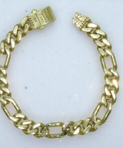 Pulsera Oro 18k Hombre 3x1 20,5 cm Cierre Mónaco Clásica Elegante - Imagen 7