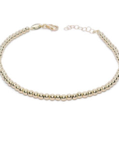 Pulsera de Oro Amarillo 18k para Mujer – Diseño de Bolas Brillo con Cierre Mosquetón – Joya Elegante para Todos los Días – 2.60gr