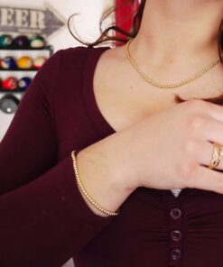 Pulsera de Oro Amarillo 18k para Mujer – Diseño de Bolas Brillo con Cierre Mosquetón – Joya Elegante para Todos los Días – 2.60gr - Imagen 6