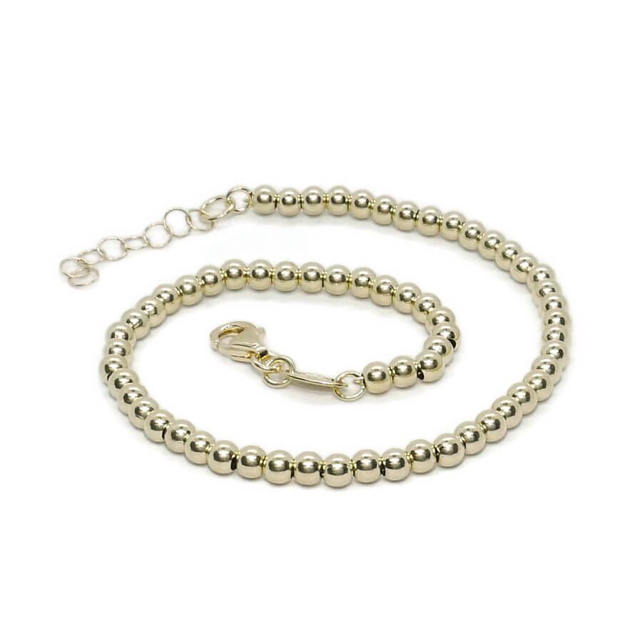 Pulsera de Oro Amarillo 18k para Mujer – Diseño de Bolas Brillo con Cierre Mosquetón – Joya Elegante para Todos los Días – 2.60gr - Imagen 5