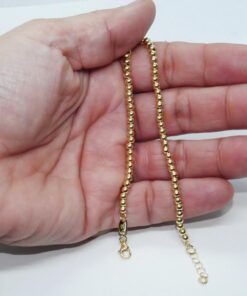 Pulsera de Oro Amarillo 18k para Mujer – Diseño de Bolas Brillo con Cierre Mosquetón – Joya Elegante para Todos los Días – 2.60gr - Imagen 3