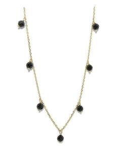 Collar de Oro 18k y Espinela Negra para Mujer – Cadena Ajustable 45 cm – Regalo Elegante con Estilo y Personalidad - Imagen 5