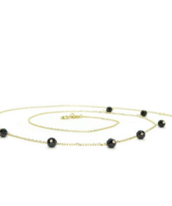 Collar de Oro 18k y Espinela Negra para Mujer – Cadena Ajustable 45 cm – Regalo Elegante con Estilo y Personalidad - Imagen 7
