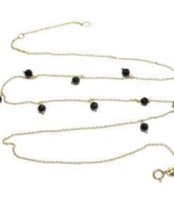 Collar de Oro 18k y Espinela Negra para Mujer – Cadena Ajustable 45 cm – Regalo Elegante con Estilo y Personalidad - Imagen 6
