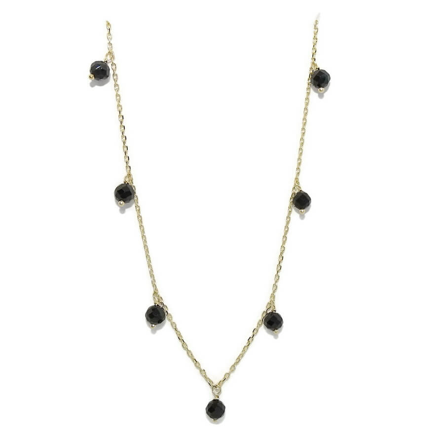 Collar de Oro 18k y Espinela Negra para Mujer – Cadena Ajustable 45 cm – Regalo Elegante con Estilo y Personalidad - Imagen 5