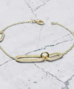 Pulsera de Oro Amarillo 18k para Mujer – Cadena Rolo con Óvalos Contemporáneos – Joya Fina para Todos los Días – 2.90gr - Imagen 8