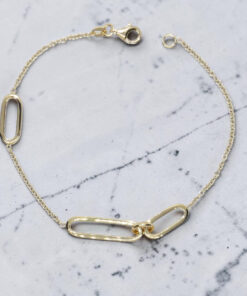 Pulsera de Oro Amarillo 18k para Mujer – Cadena Rolo con Óvalos Contemporáneos – Joya Fina para Todos los Días – 2.90gr