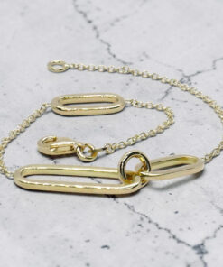 Pulsera de Oro Amarillo 18k para Mujer – Cadena Rolo con Óvalos Contemporáneos – Joya Fina para Todos los Días – 2.90gr - Imagen 10