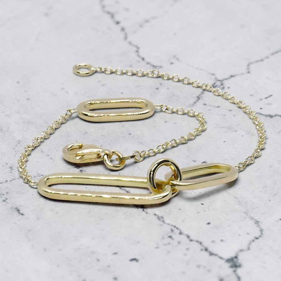 Pulsera de Oro Amarillo 18k para Mujer – Cadena Rolo con Óvalos Contemporáneos – Joya Fina para Todos los Días – 2.90gr - Imagen 10