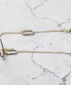 Pulsera de Oro Amarillo 18k para Mujer – Cadena Rolo con Óvalos Contemporáneos – Joya Fina para Todos los Días – 2.90gr - Imagen 9