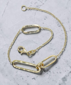 Pulsera de Oro Amarillo 18k para Mujer – Cadena Rolo con Óvalos Contemporáneos – Joya Fina para Todos los Días – 2.90gr - Imagen 7
