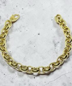 Pulsera Rolo Oro 18k Hombre y Mujer 21 cm | Cadena 7 mm Elegante - Imagen 6
