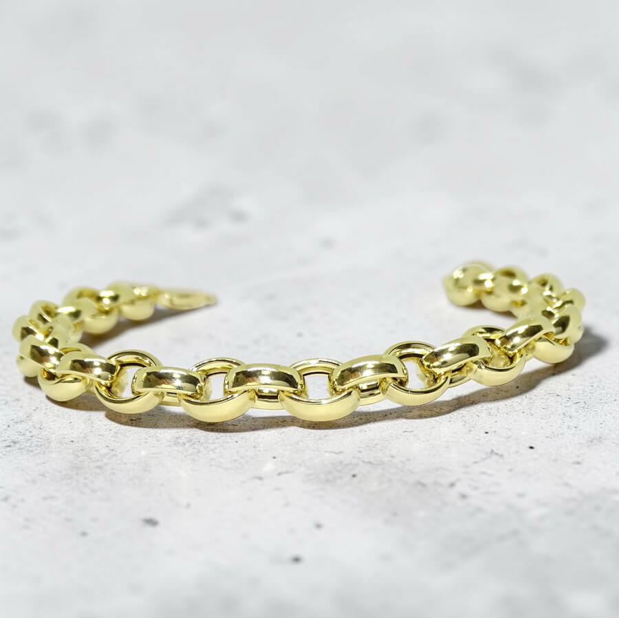 Pulsera Rolo Oro 18k Hombre y Mujer 21 cm | Cadena 7 mm Elegante - Imagen 5
