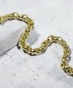 Pulsera Rolo Oro 18k Hombre y Mujer 21 cm | Cadena 7 mm Elegante - Imagen 3