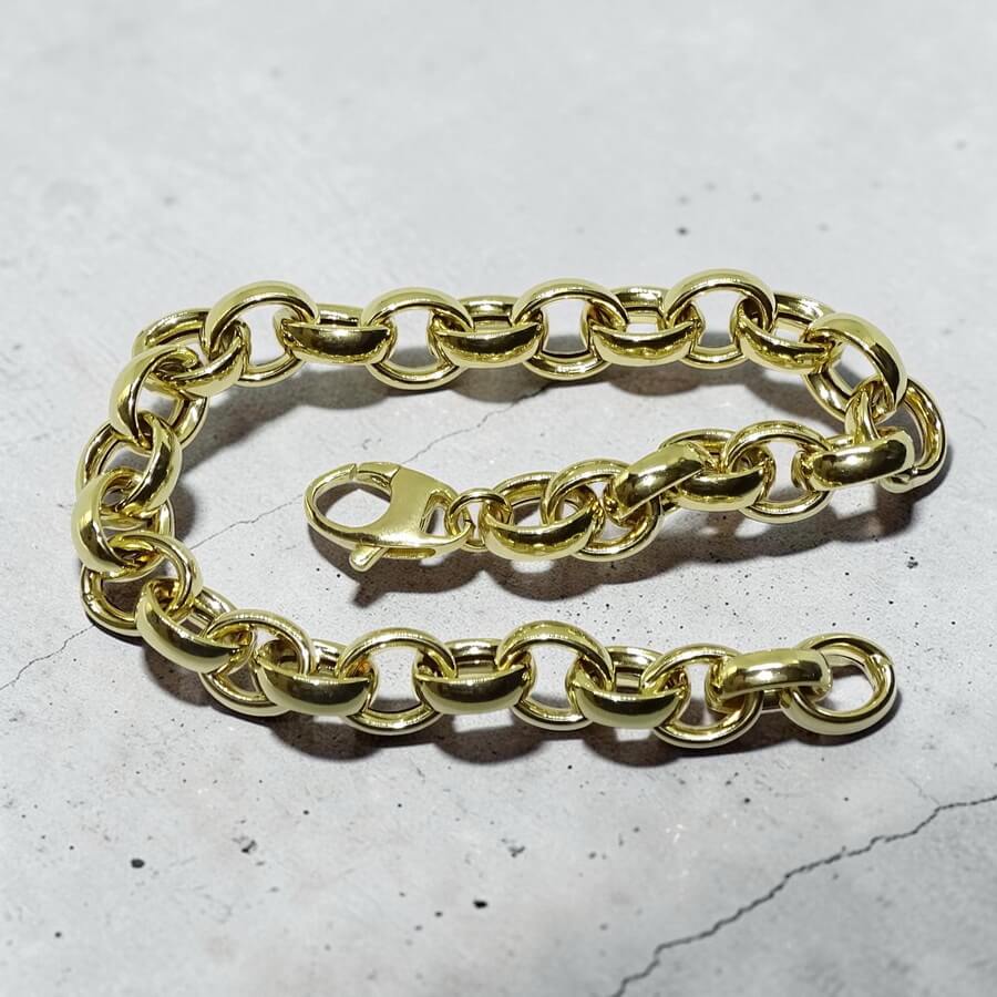 Pulsera Rolo Oro 18k Hombre y Mujer 21 cm | Cadena 7 mm Elegante - Imagen 7