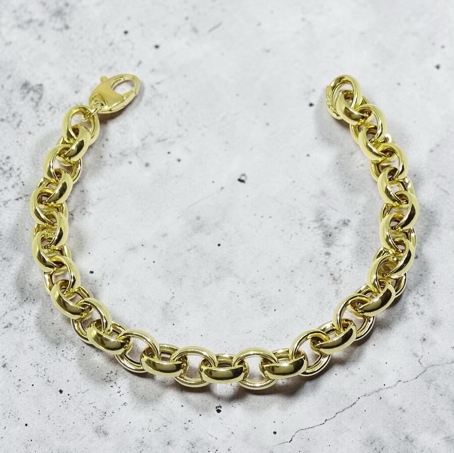 Pulsera Rolo Oro 18k Hombre y Mujer 21 cm | Cadena 7 mm Elegante - Imagen 6