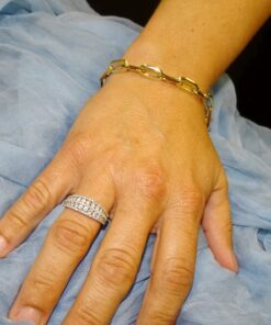Alternative view of Pulsera Mujer Oro 18k Cadena Forzada 7mm Elegante con Cierre Mosquetón