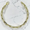 Pulsera Mujer Oro 18k Cadena Forzada 7mm Elegante con Cierre Mosquetón