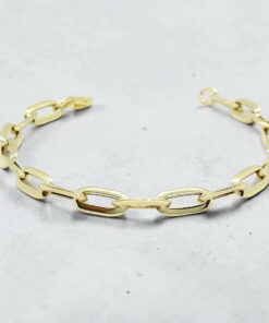 Pulsera Mujer Oro 18k Cadena Forzada 7mm Elegante con Cierre Mosquetón - Imagen 6