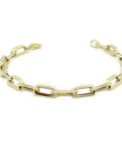 Pulsera Mujer Oro 18k Cadena Forzada 7mm Elegante con Cierre Mosquetón - Imagen 10