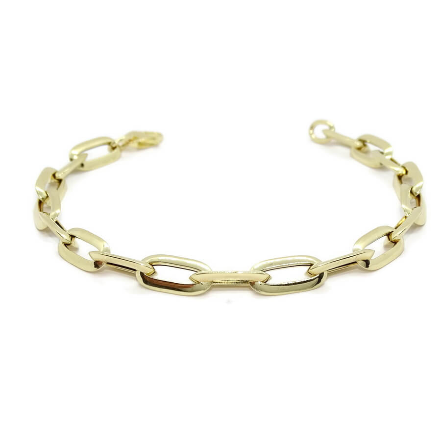 Pulsera Mujer Oro 18k Cadena Forzada 7mm Elegante con Cierre Mosquetón - Imagen 10