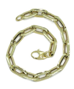 Pulsera Mujer Oro 18k Cadena Forzada 7mm Elegante con Cierre Mosquetón - Imagen 9