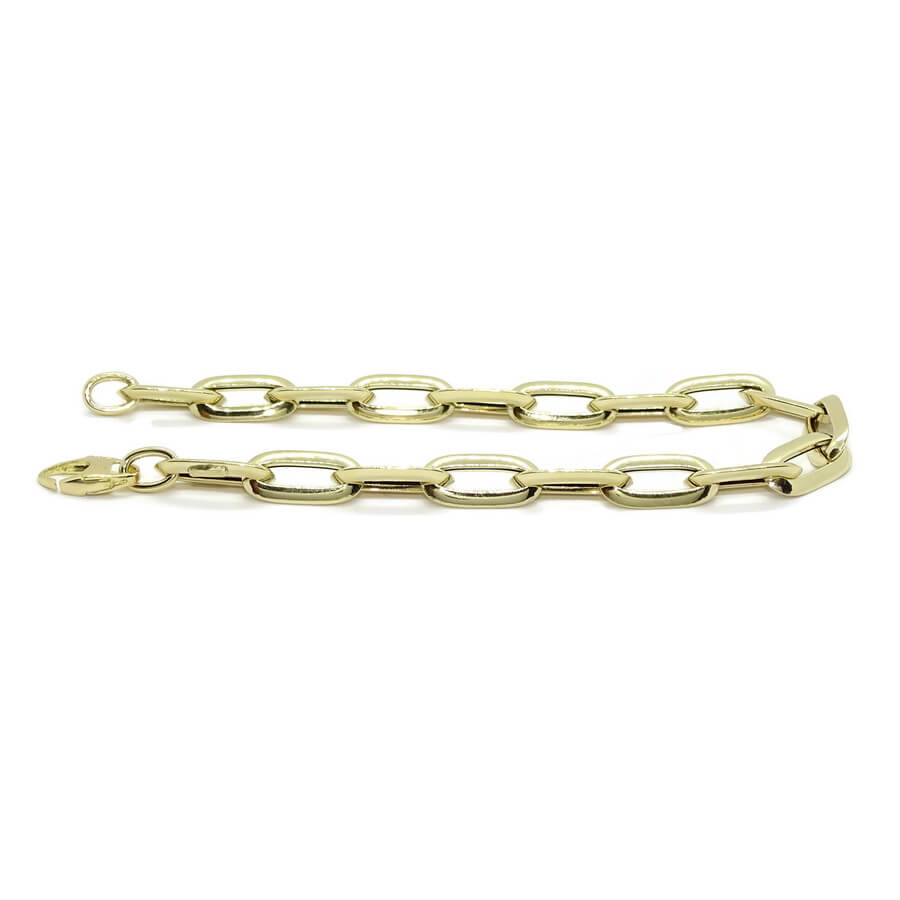 Pulsera Mujer Oro 18k Cadena Forzada 7mm Elegante con Cierre Mosquetón - Imagen 8