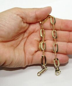 Pulsera Mujer Oro 18k Cadena Forzada 7mm Elegante con Cierre Mosquetón - Imagen 3