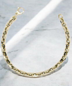 Pulsera Oro 18k Eslabones Ovalados Gruesos Unisex 6,5 mm Cierre Mosquetón 20,5 cm - Imagen 4