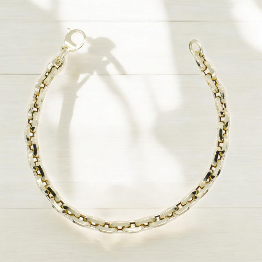 Pulsera Oro 18k Eslabones Ovalados Gruesos Unisex 6,5 mm Cierre Mosquetón 20,5 cm - Imagen 6