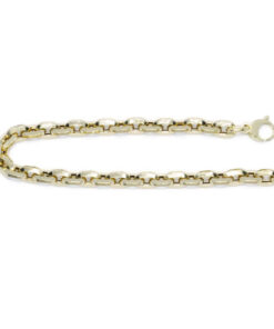 Pulsera Oro 18k Eslabones Ovalados Gruesos Unisex 6,5 mm Cierre Mosquetón 20,5 cm - Imagen 9