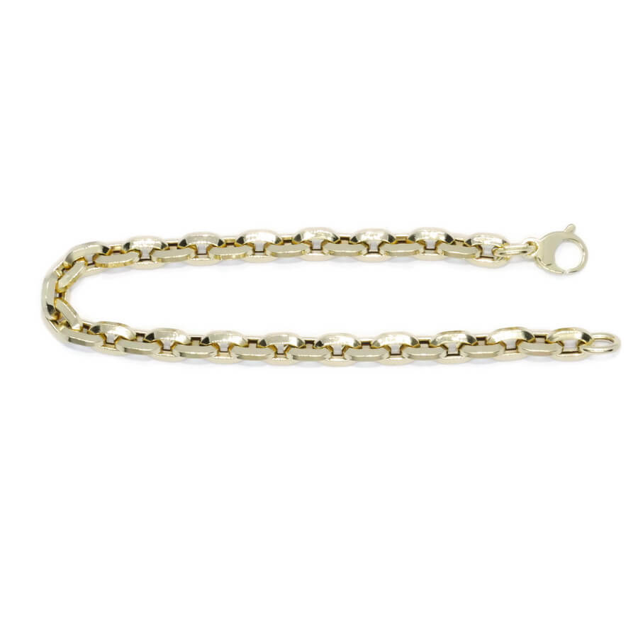 Pulsera Oro 18k Eslabones Ovalados Gruesos Unisex 6,5 mm Cierre Mosquetón 20,5 cm - Imagen 9
